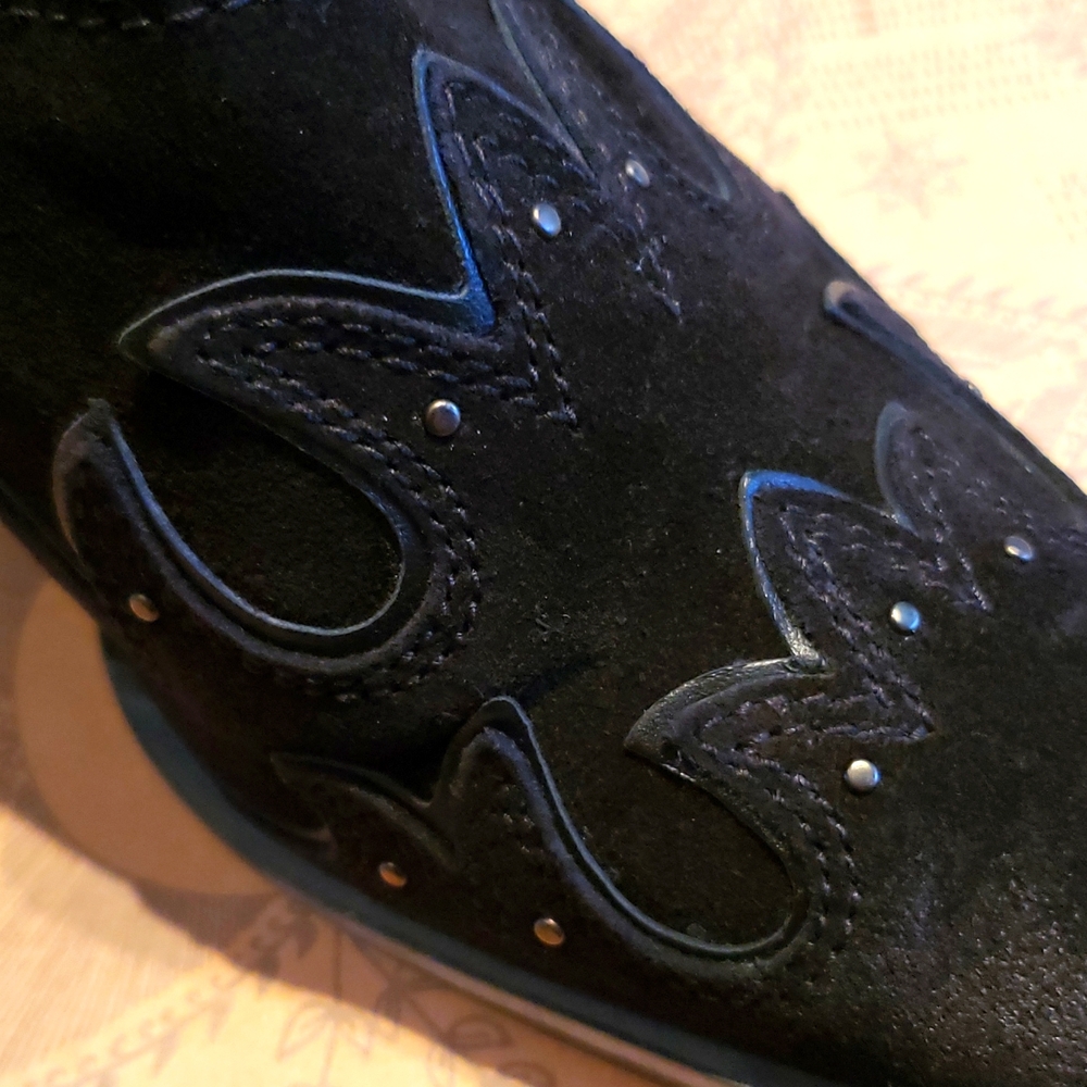 Free People NEW Pumps BLACK Leather Studs Shoes Women's 37 NWT - Picture 11 of 15